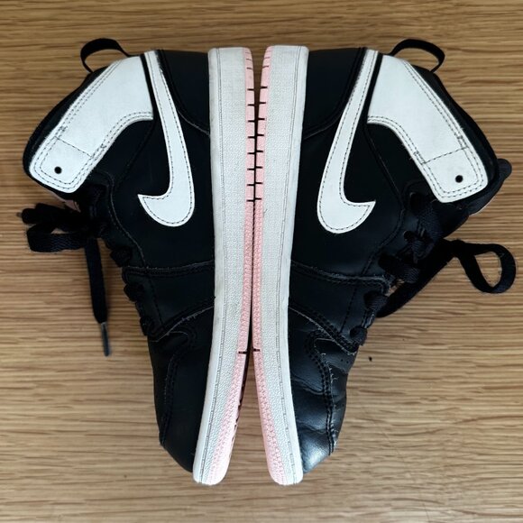 NIKE JORDAN AJ1 MID ARTIC PINK 2Y BLACK PINK AIR JORDAN 1 STREETWEAR TREND SHOES - Picture 3 of 9